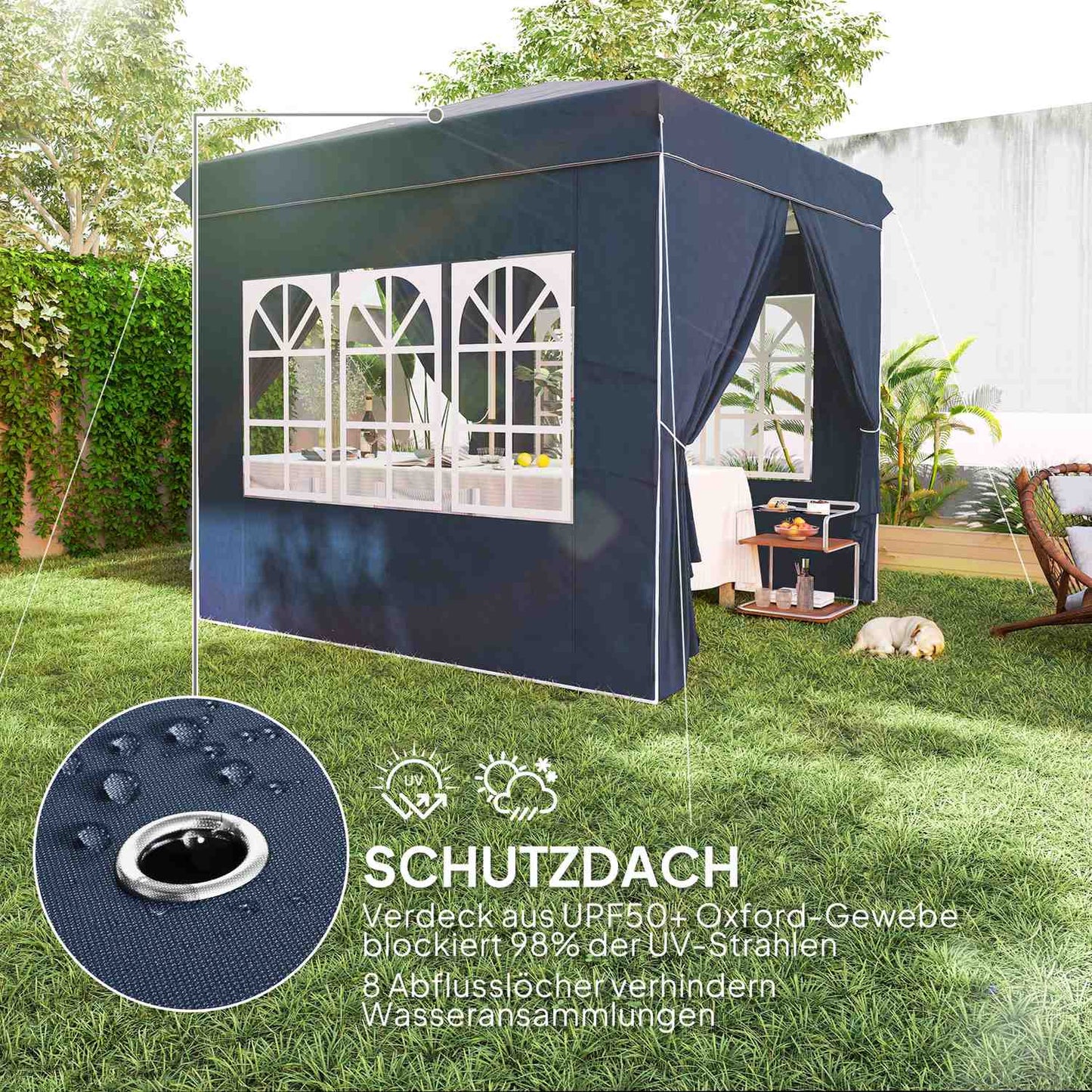 Pop-Up Gazebo, 2.5x2.5m, water-repellent, UV 50+