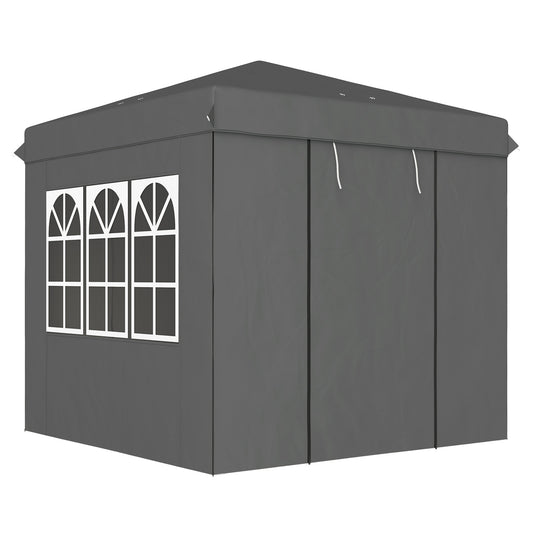 Pop-Up Gazebo 2.5x2.5m, water-resistant, UV50+, dark grey