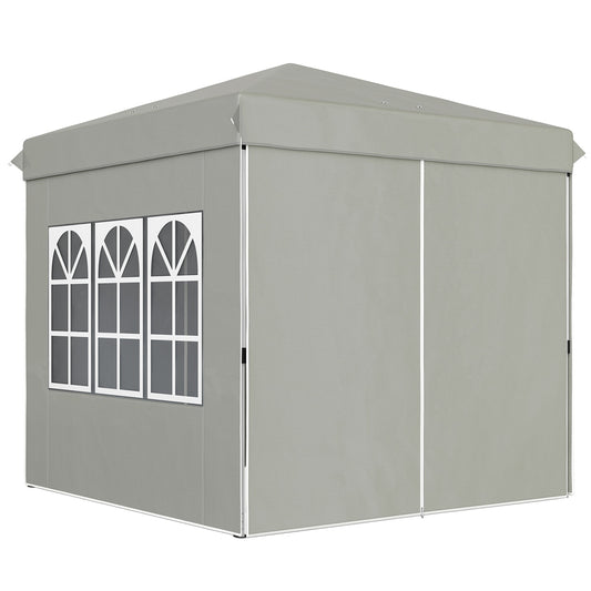Pop-Up Gazebo 2.5 m, water-resistant, UV 50+, light grey