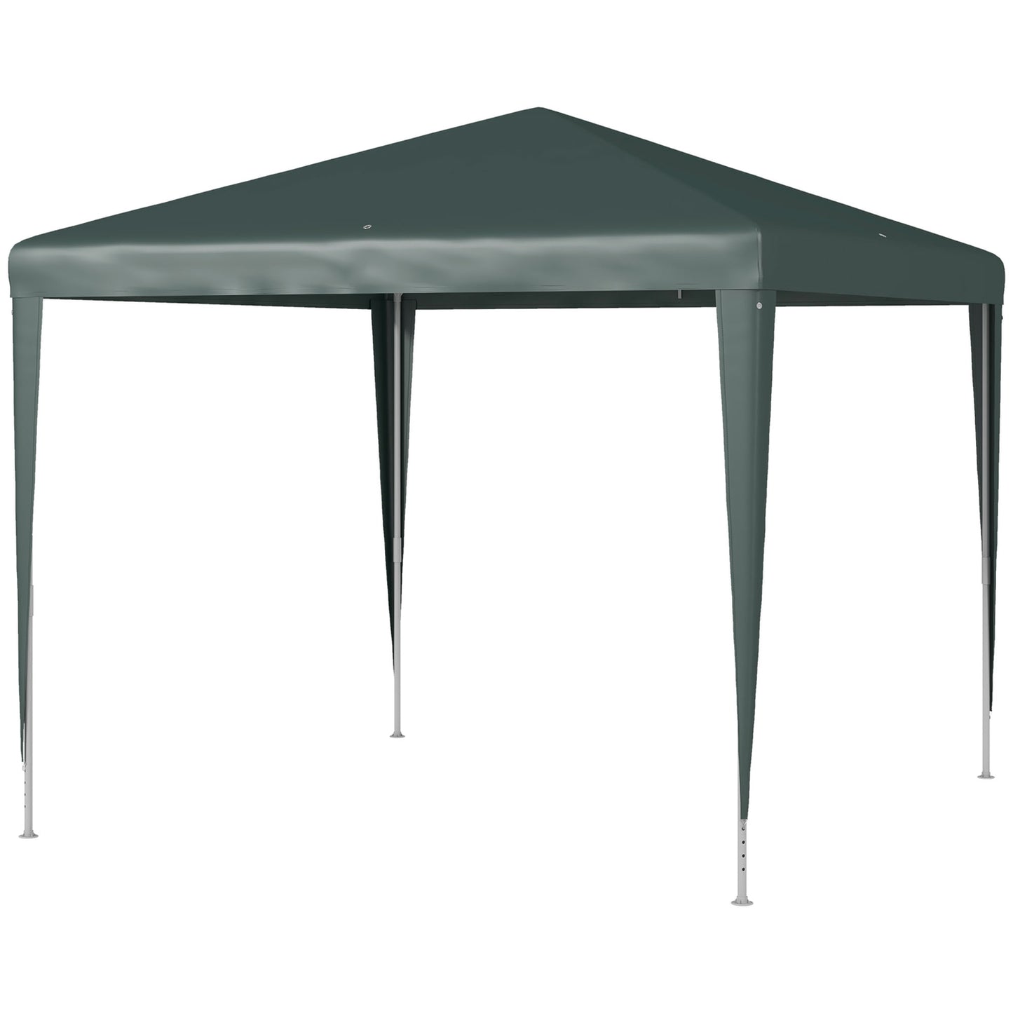 Garden gazebo in dark green steel, 2.7 x 2.7 m patio tent