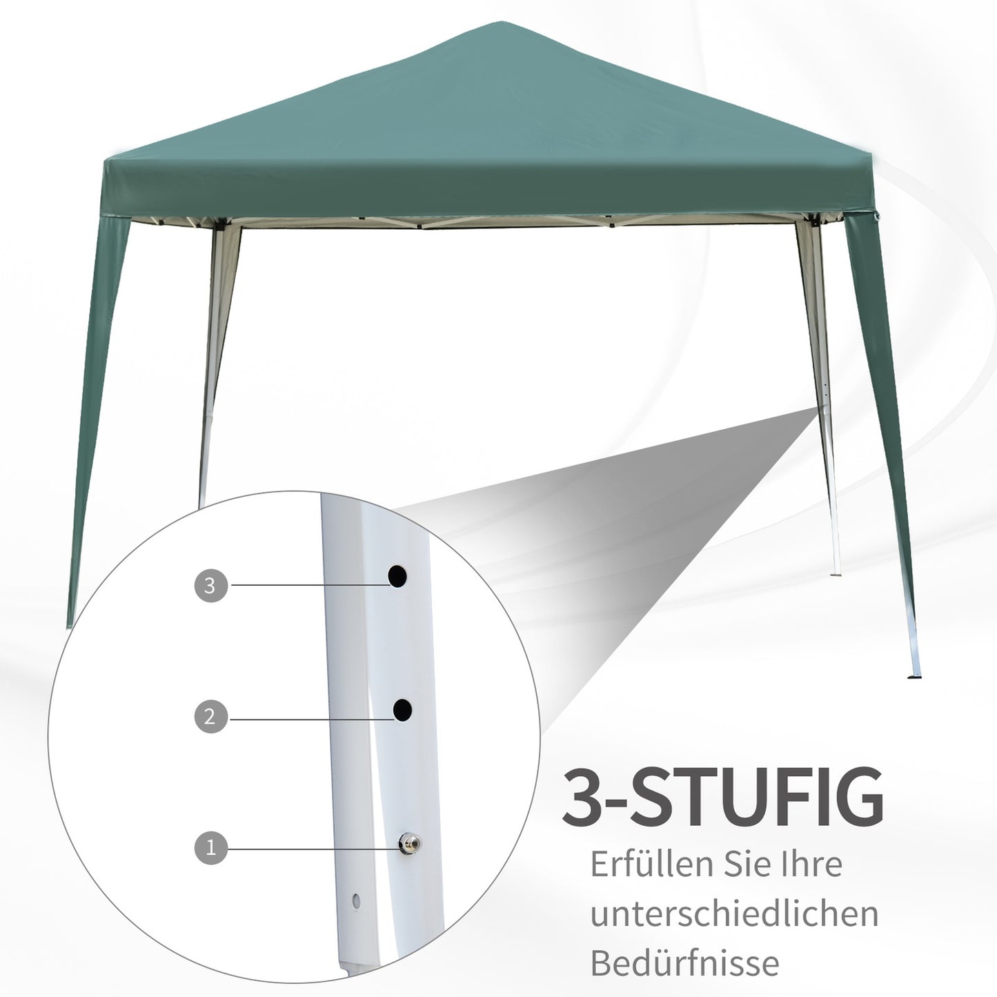 Pop-Up Gazebo 2.95x2.95M, UV-resistant collapsible steel frame