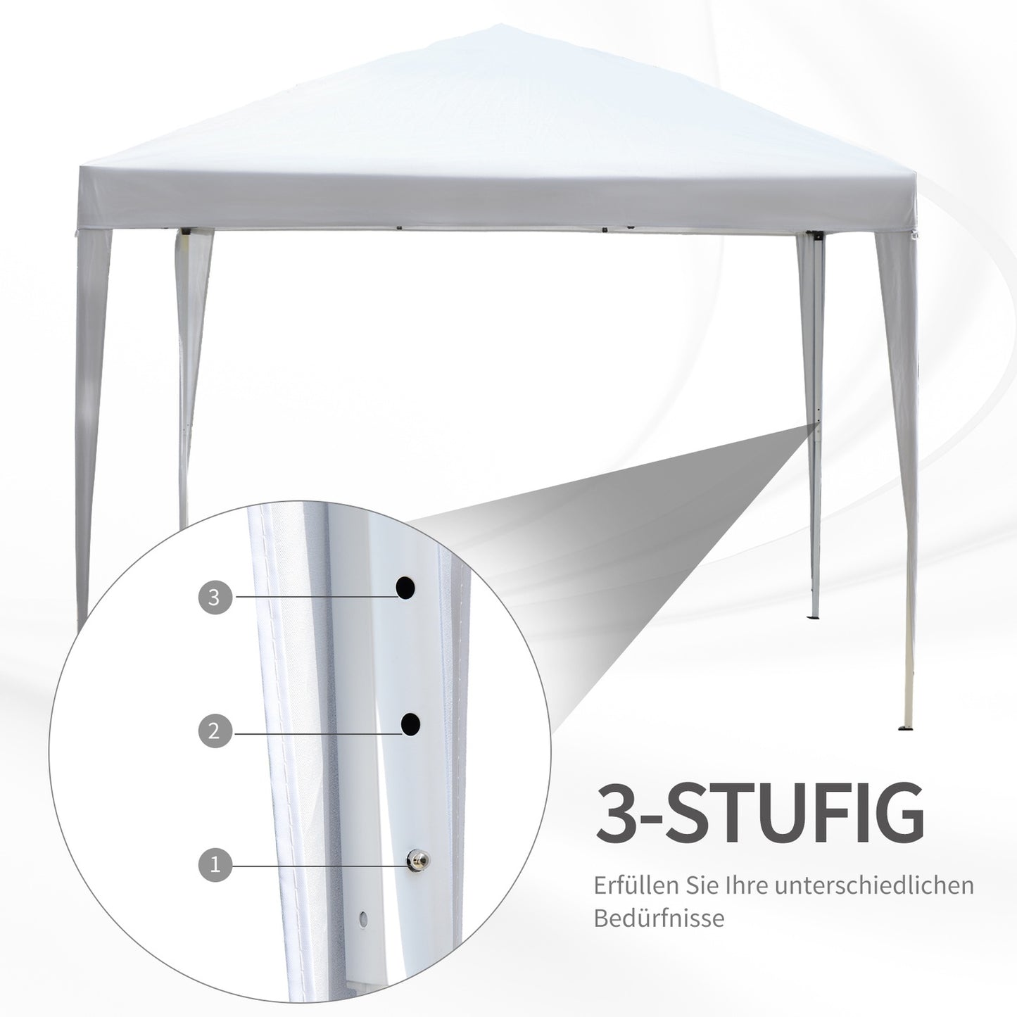 Pop-Up Gazebo 2.95x2.95M, UV-resistant, steel frame