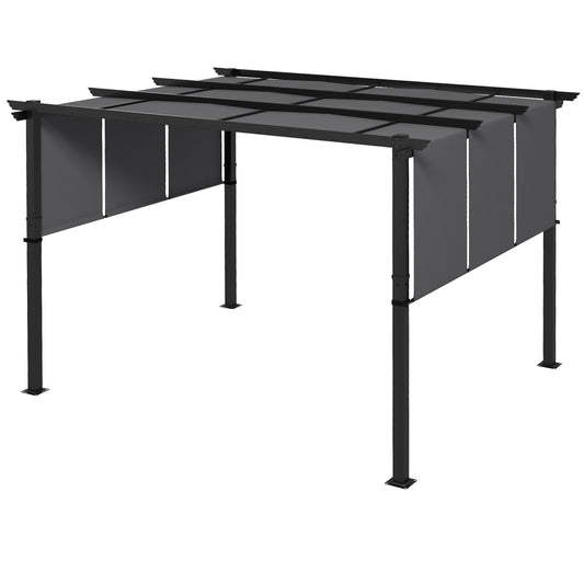 Weatherproof Gazebo Pergola 3.5x3m - Dark gray patio roof