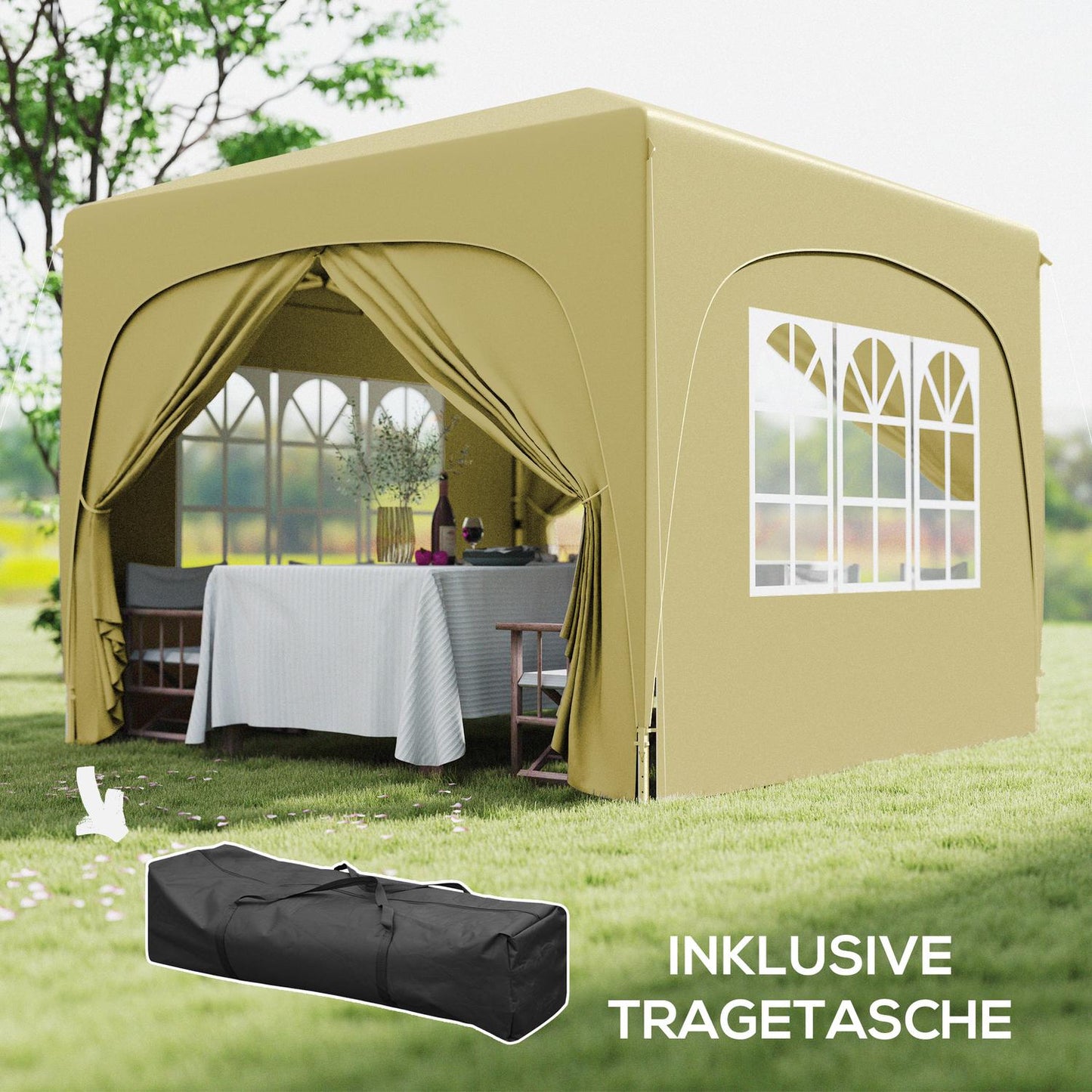Water-repellent Pop-Up Gazebo 3x3m with UV protection