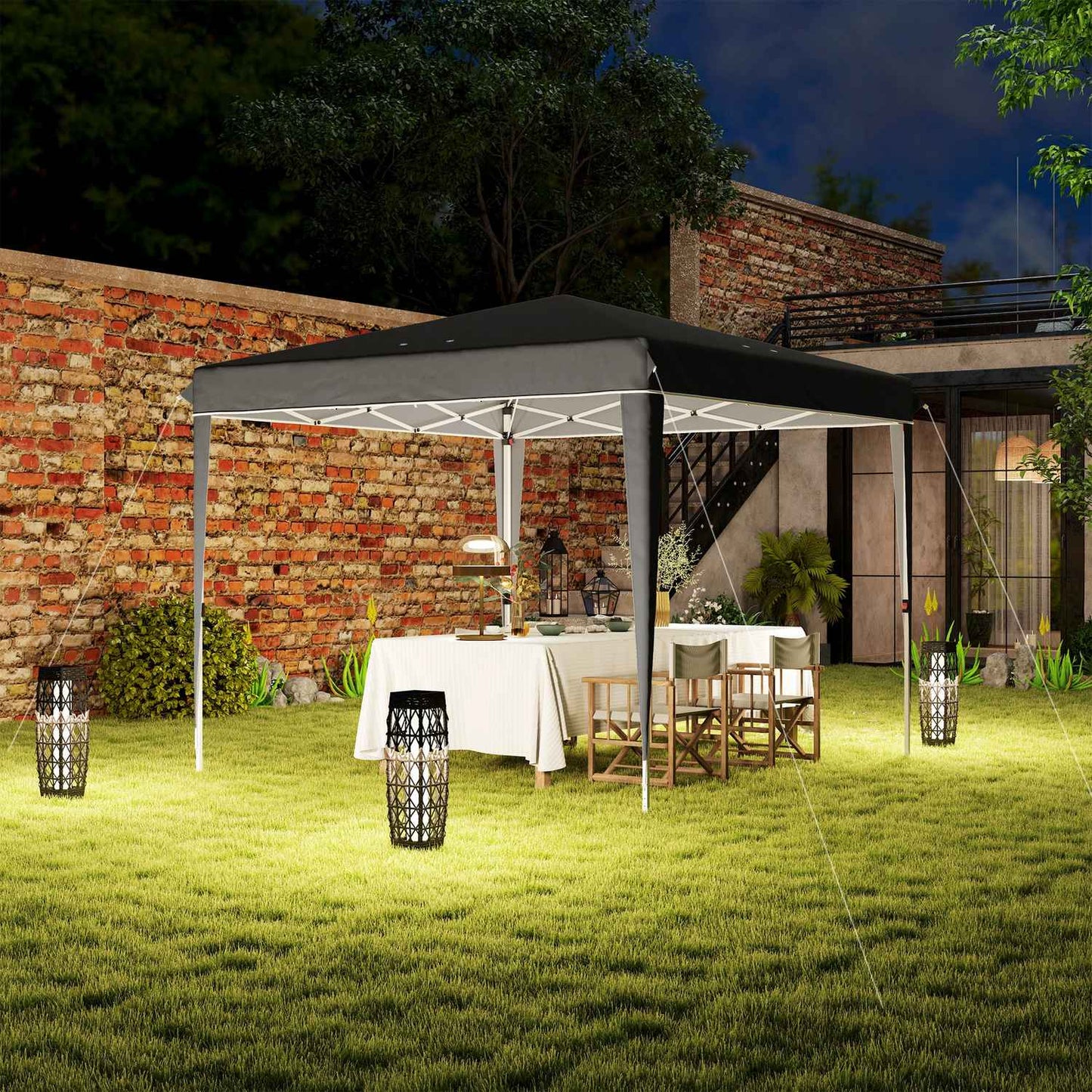 3x3m Dark Gray Water Repellent Pop-Up Gazebo, UV 50+