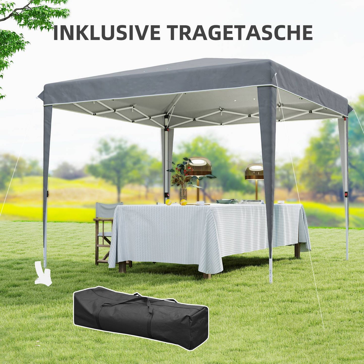 Pop-Up 3x3m Gazebo, water-repellent, UV50+ protection