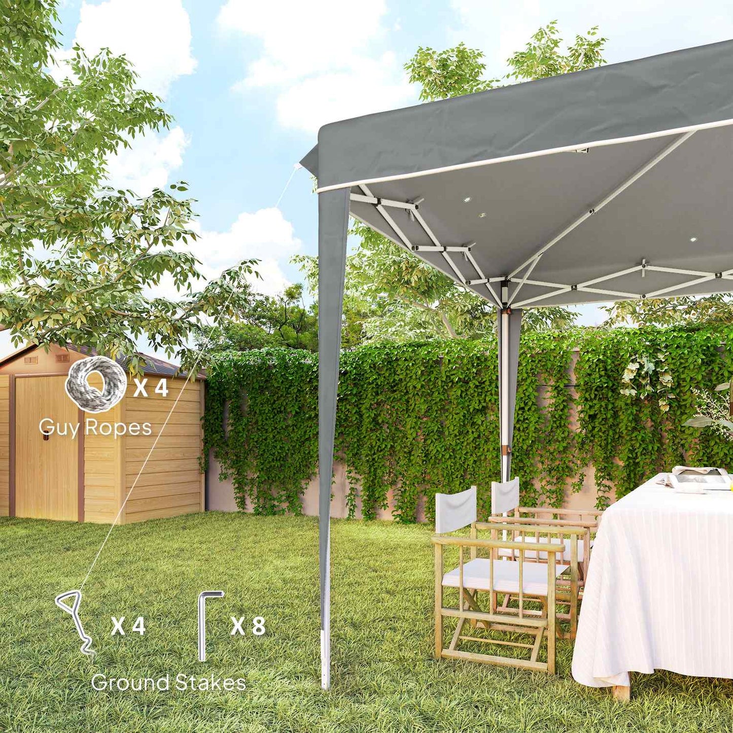 Pop-Up 3x3m Gazebo, water-repellent, UV50+ protection