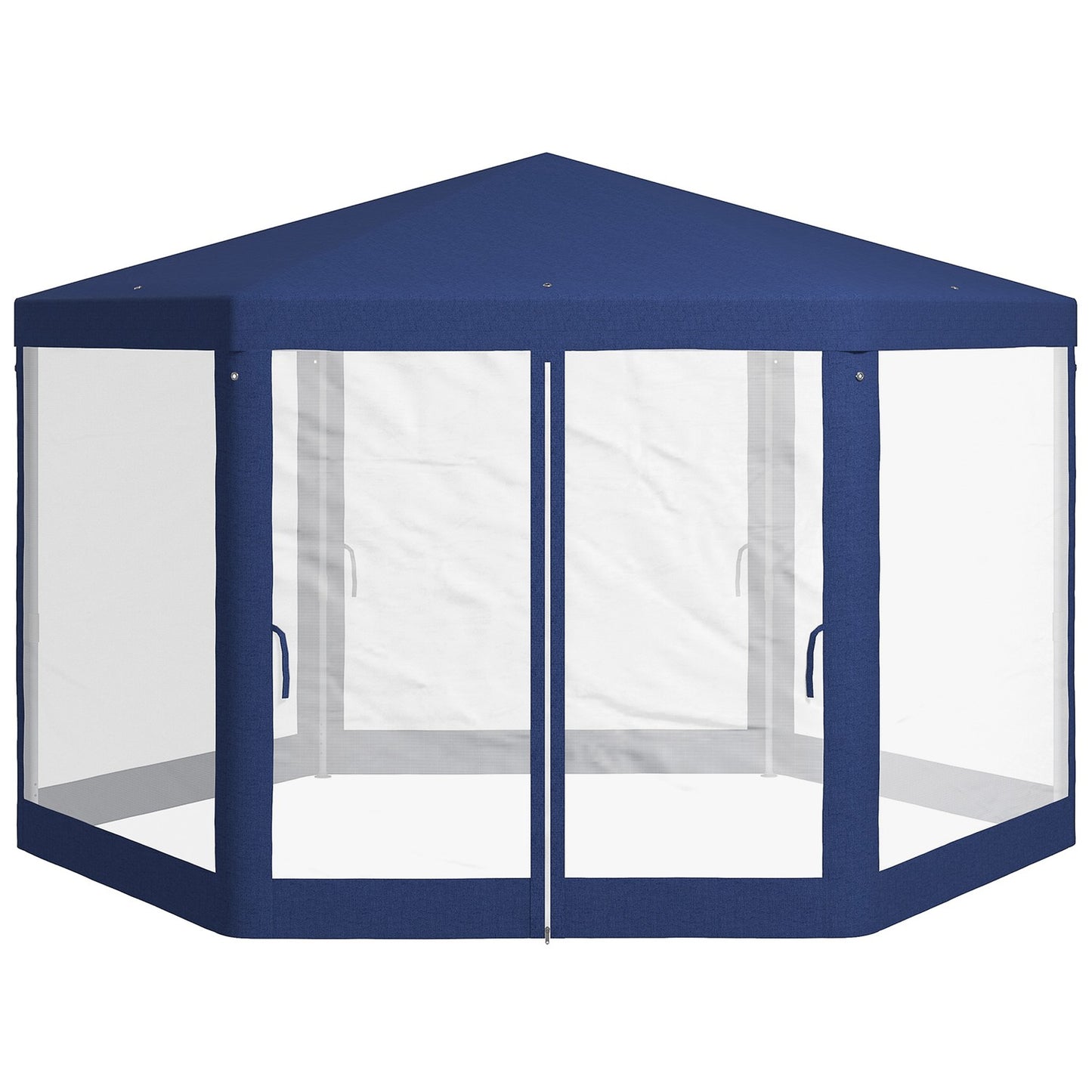 Hexagonal 4x3m gazebo, water-repellent, mosquito net