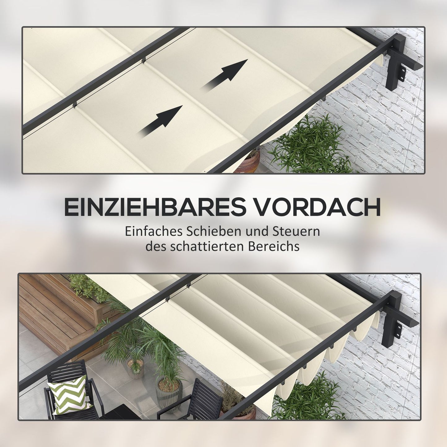 Adjustable 3 x 3m Pergola Gazebo Canopy for Patio and Garden