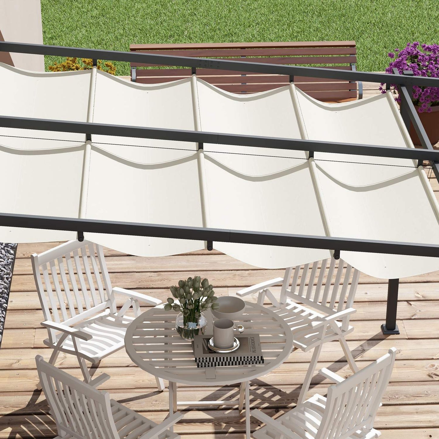 Adjustable 3 x 3m Pergola Gazebo Canopy for Patio and Garden