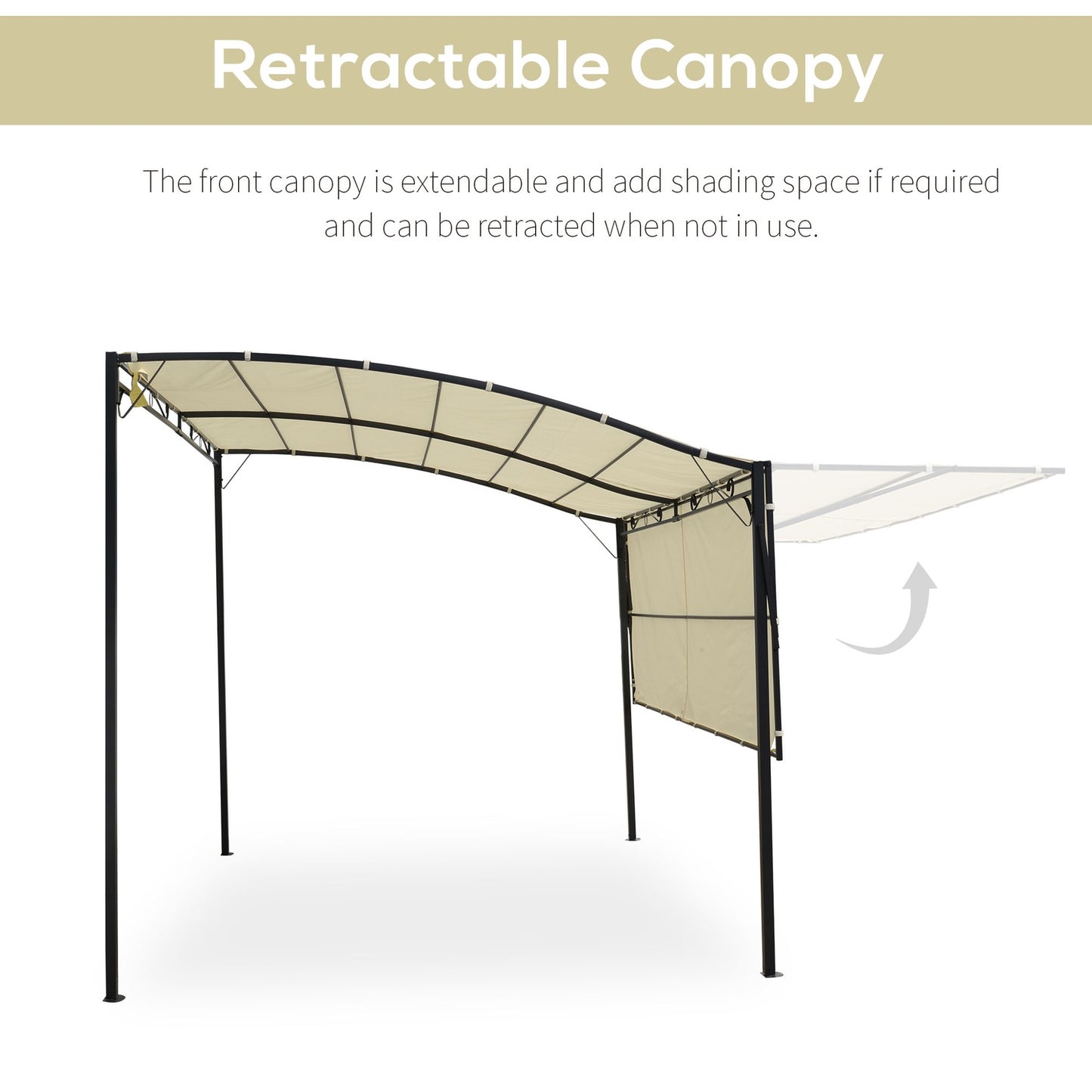 Garden gazebo with UV protection, steel & polyester 3x2.5m