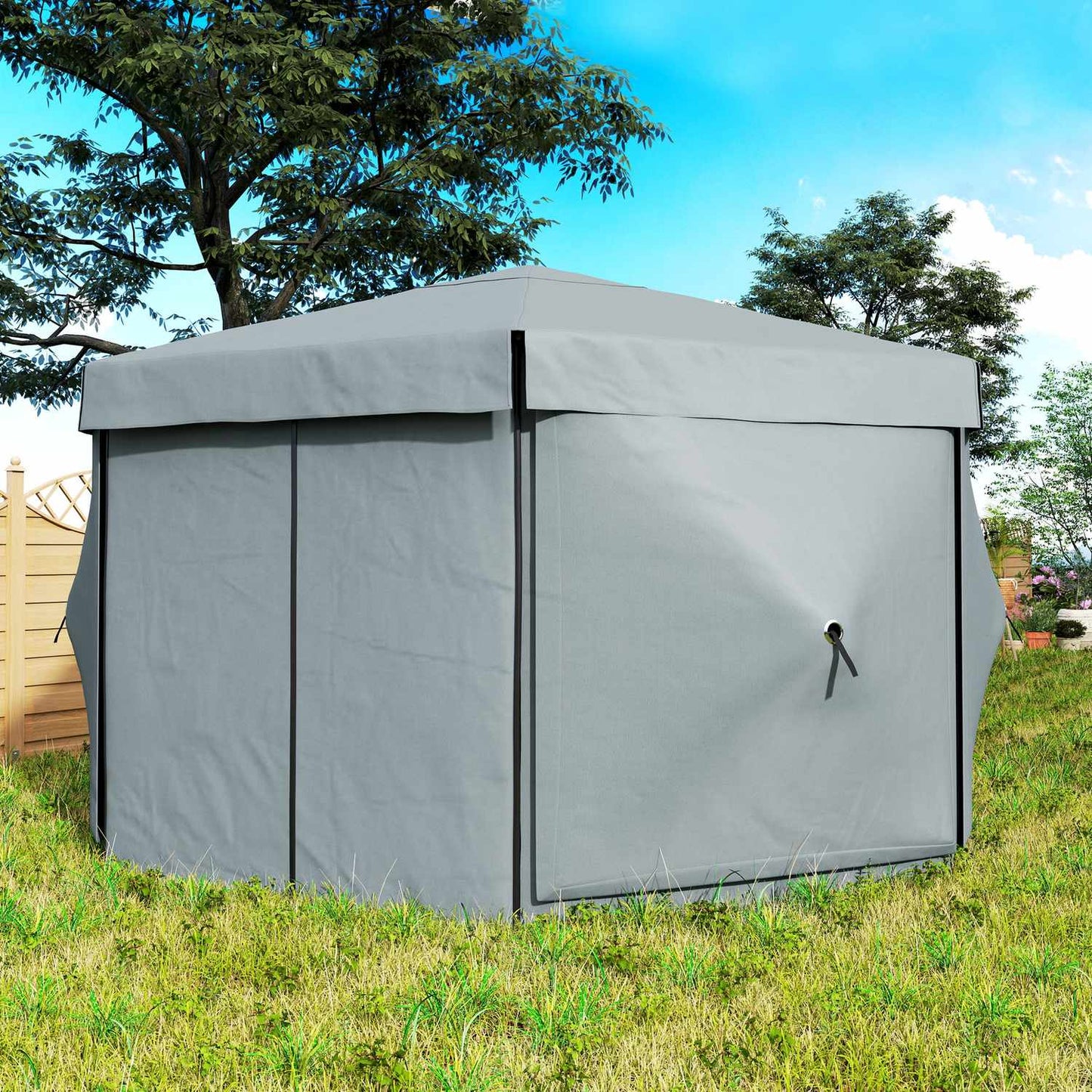 Hexagonal pop-up gazebo, 3.6x3m, UV30+ waterproof tent