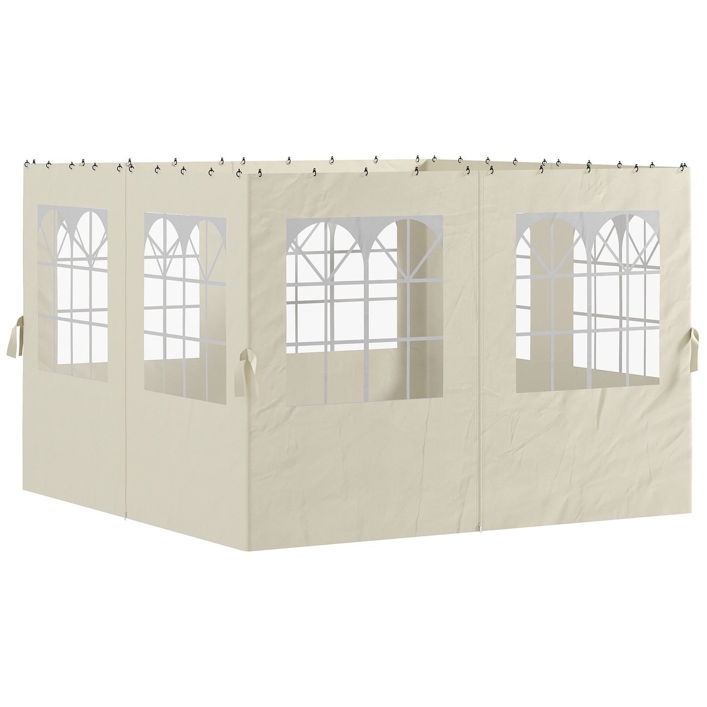 Gazebo Side Panels, 4 Pack, 3x3m, Cream, UV & Water Resistant