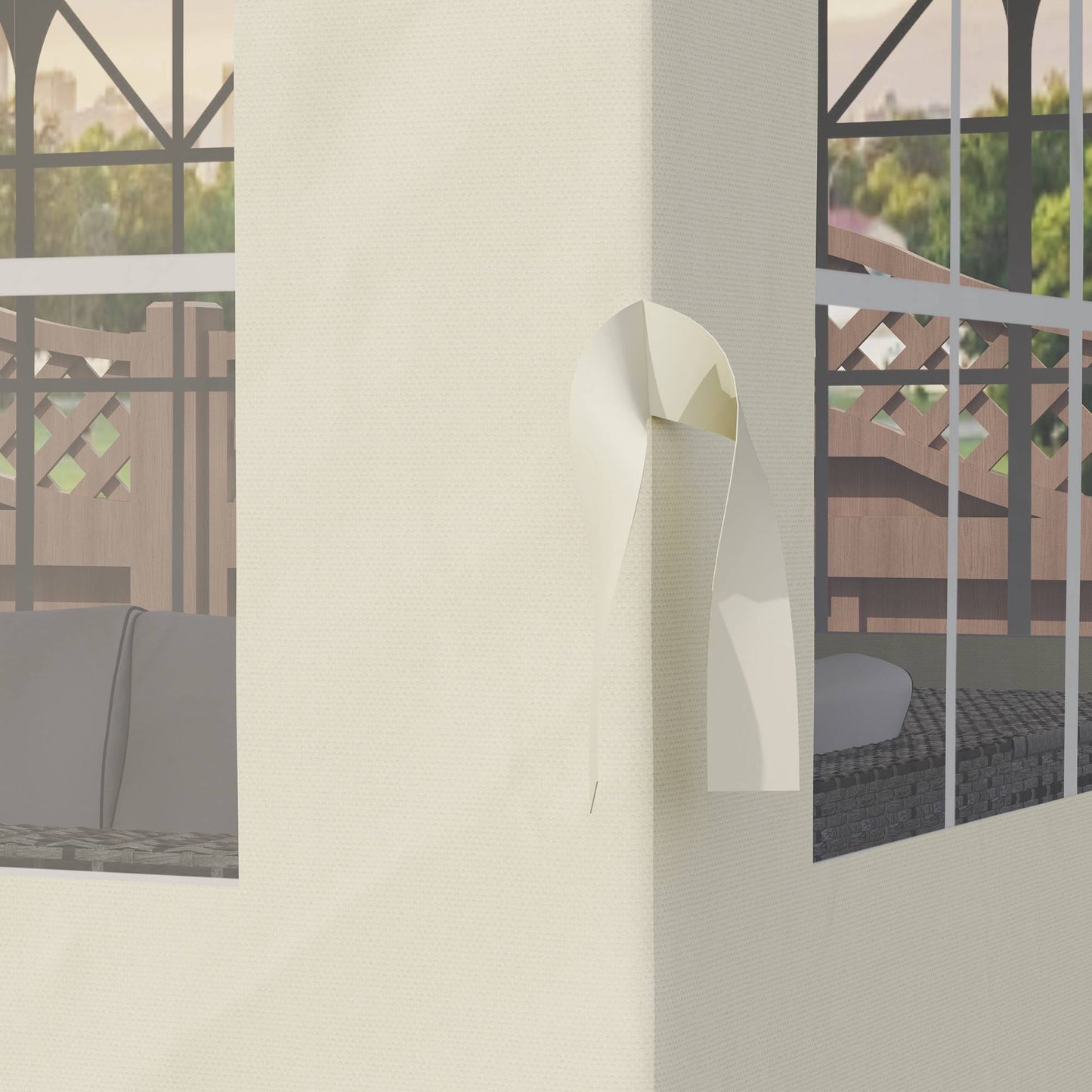 Gazebo Side Panels, 4 Pack, 3x3m, Cream, UV & Water Resistant