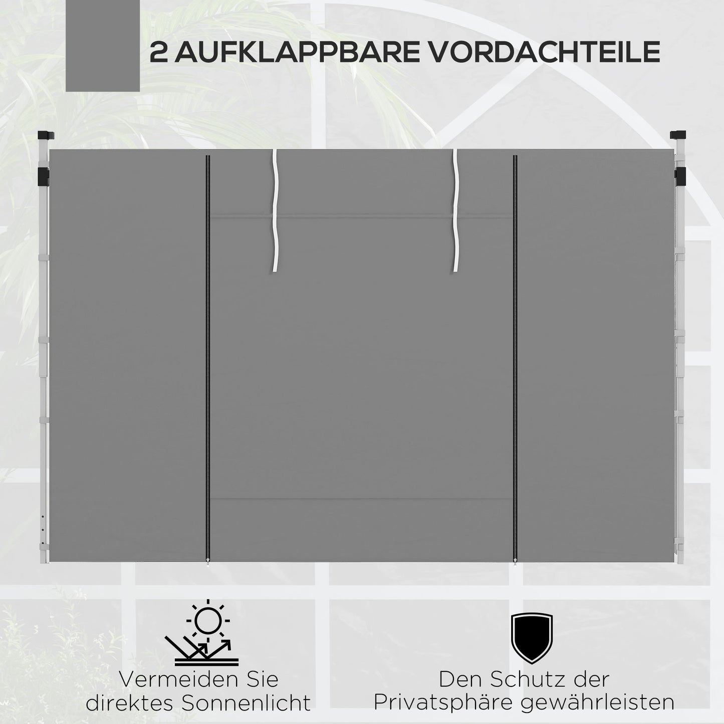 Gazebo Side Panels Set for 3x3m or 3x6m, Light Grey