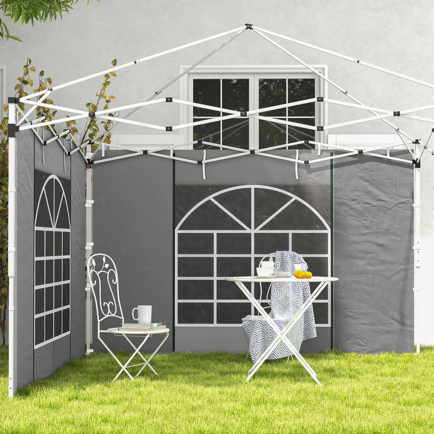 Gazebo Side Panels Set for 3x3m or 3x6m, Light Grey
