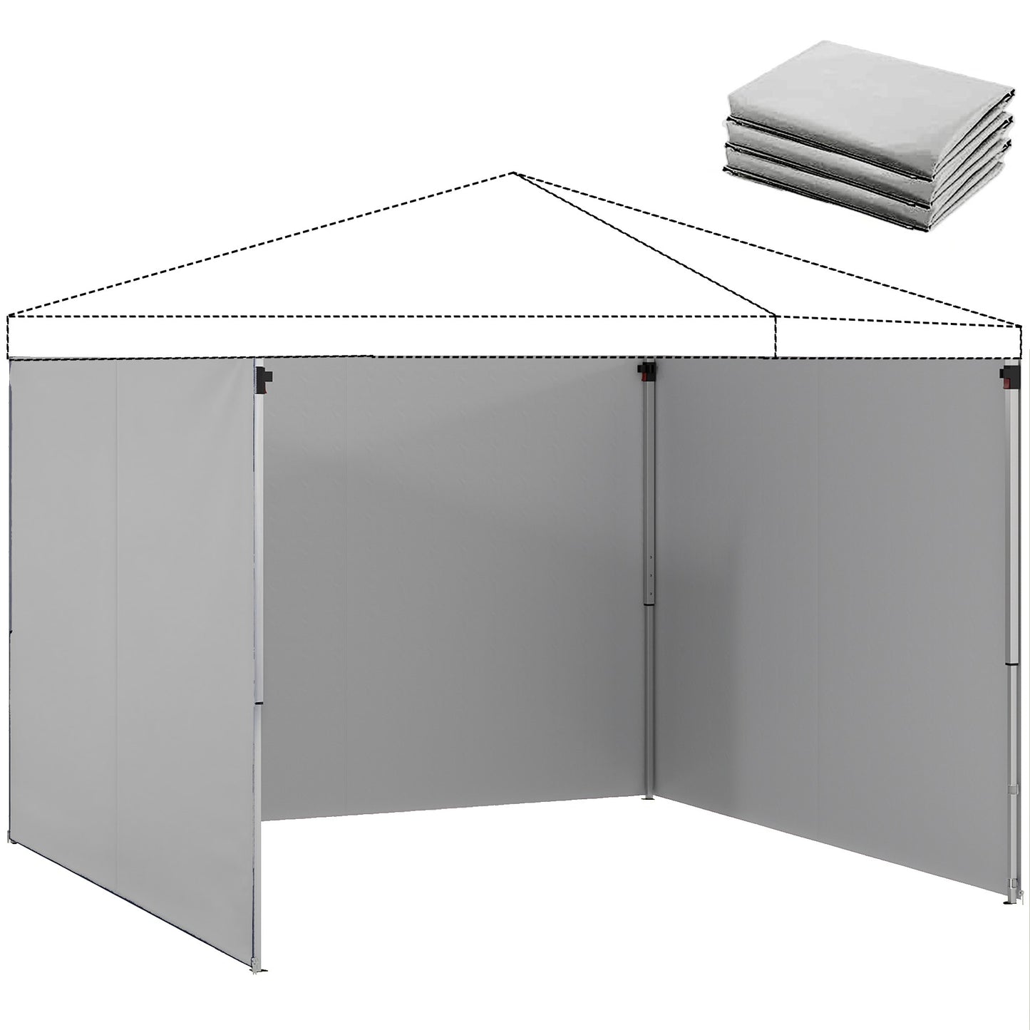 Gazebo Side Walls Set, 3x3m, UPF 50+ Oxford Fabric