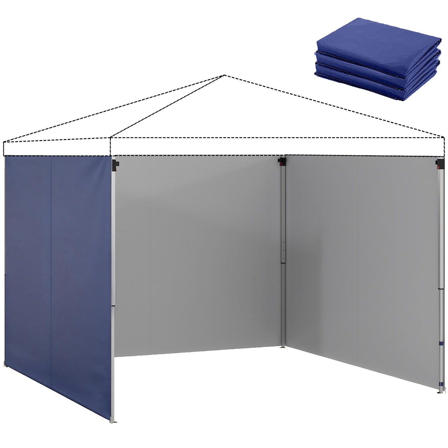 Gazebo Sidewalls Set, 3x3m, UPF 50+ Oxford Fabric