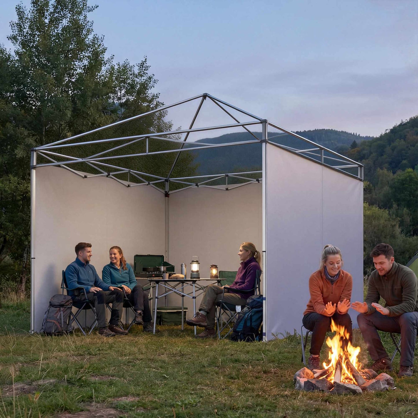 Gazebo Sidewalls Set, 3x3m, UPF 50+ Oxford Fabric
