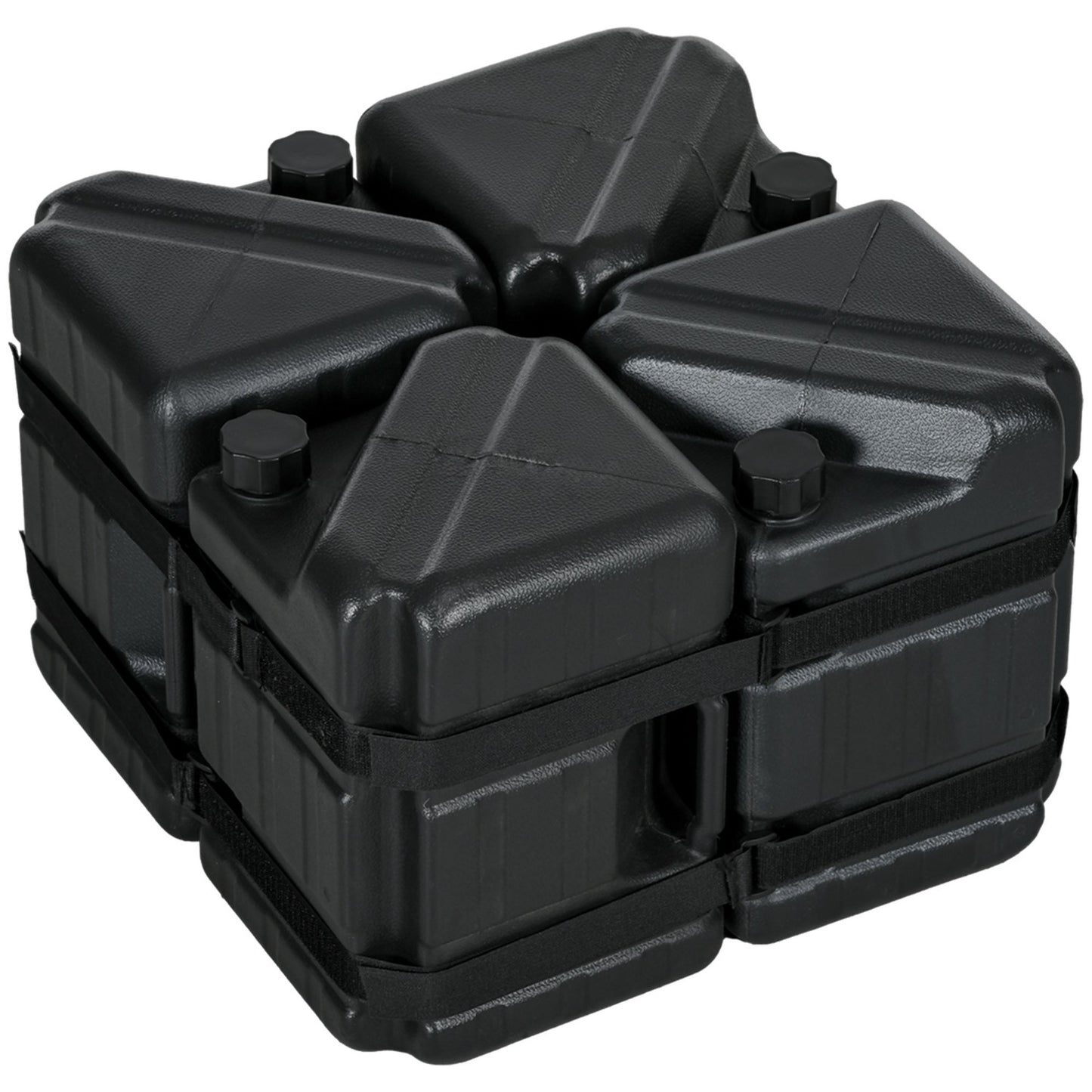 Gazebo Weights Set, fillable with water or sand, black