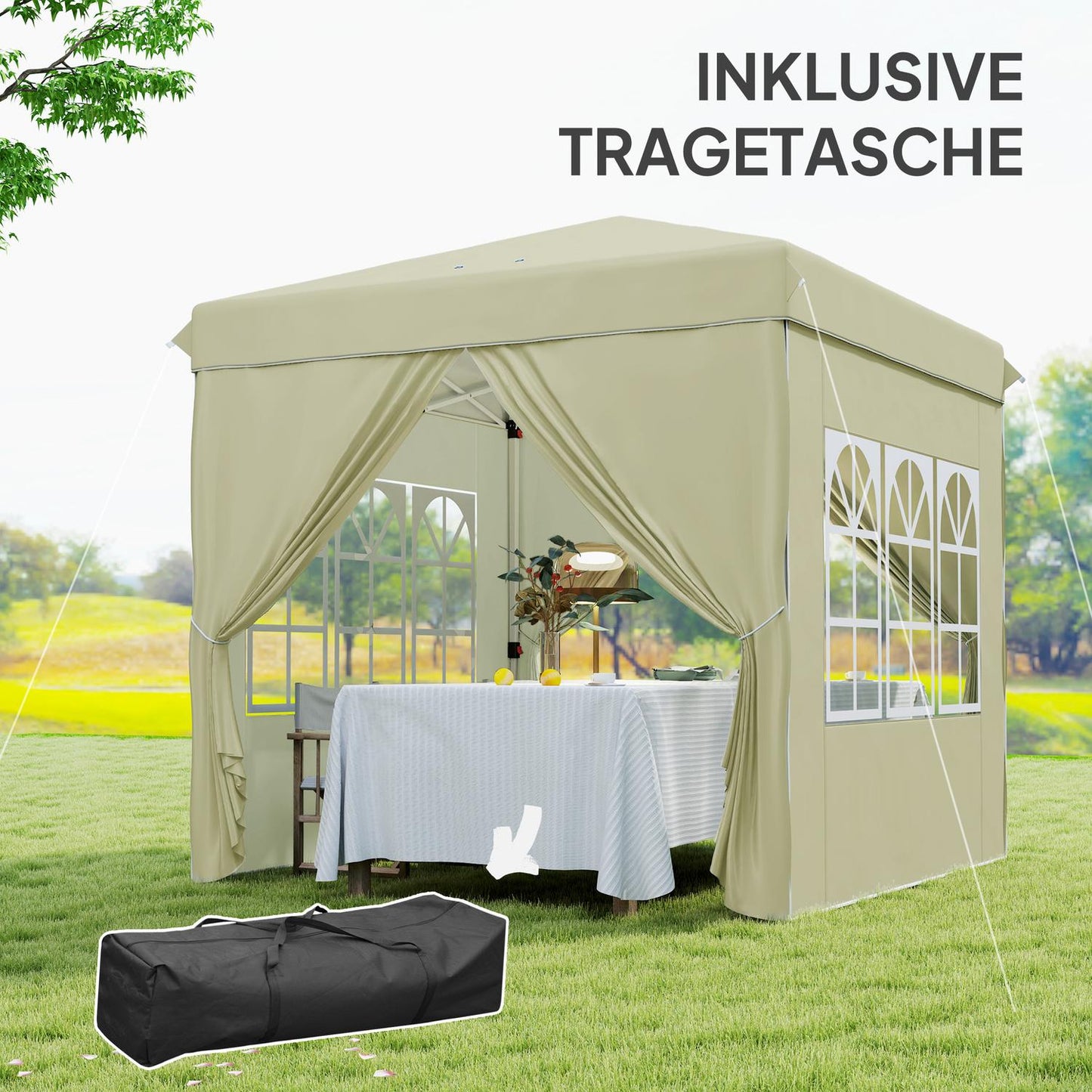 Pop-Up Gazebo 2.5x2.5m UV 50+ water repellent cream