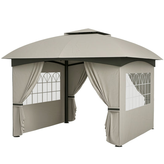 Water-repellent garden gazebo, 3.4m, UV protection, light grey