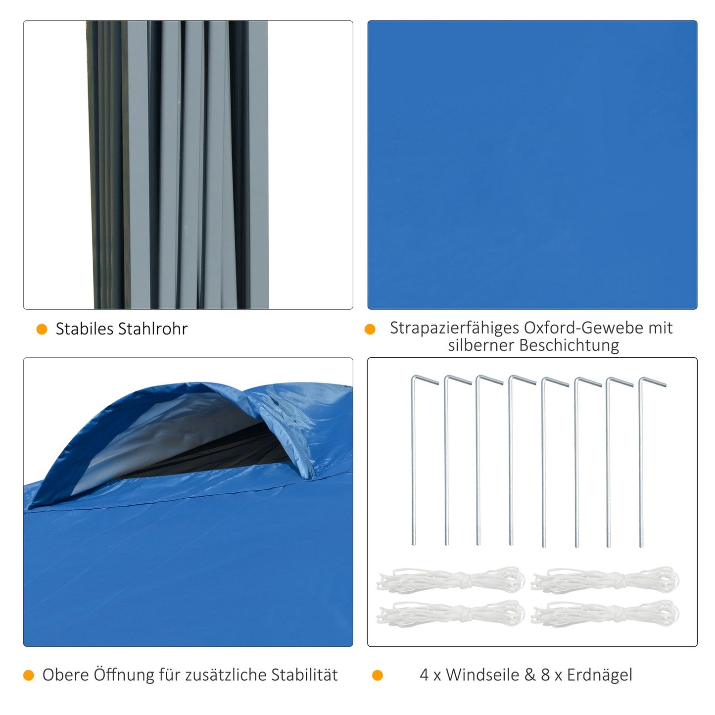 Pop-up folding gazebo 3x3m, Waterproof, Winterproof, Blue