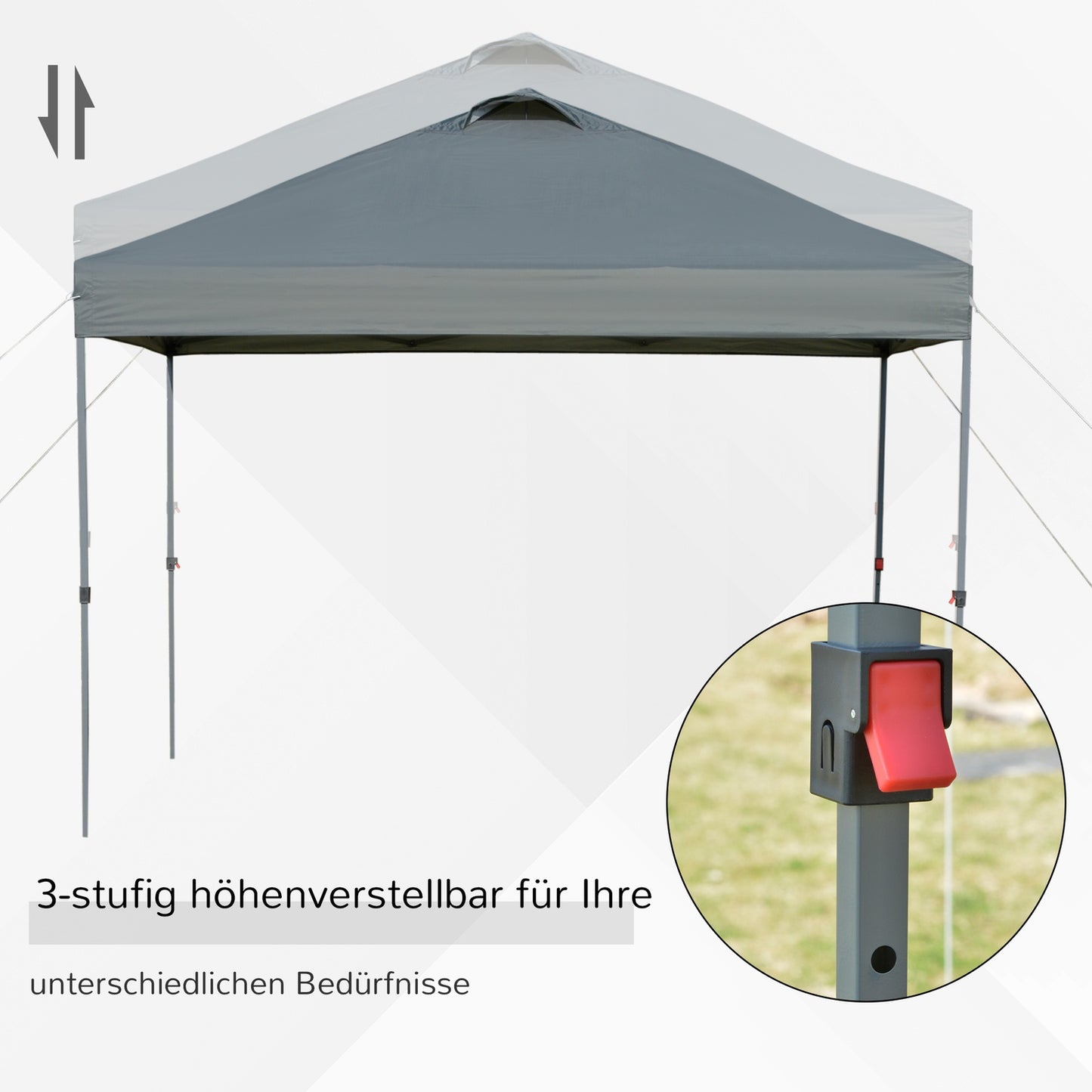 Waterproof Pop-Up Gazebo, 3x3m, UV protection, dark grey