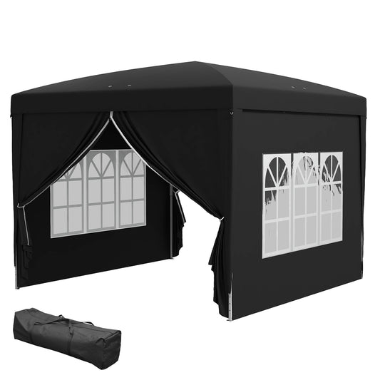 Pop-Up Gazebo 3x3m, Water-repellent, UV 50+, Black