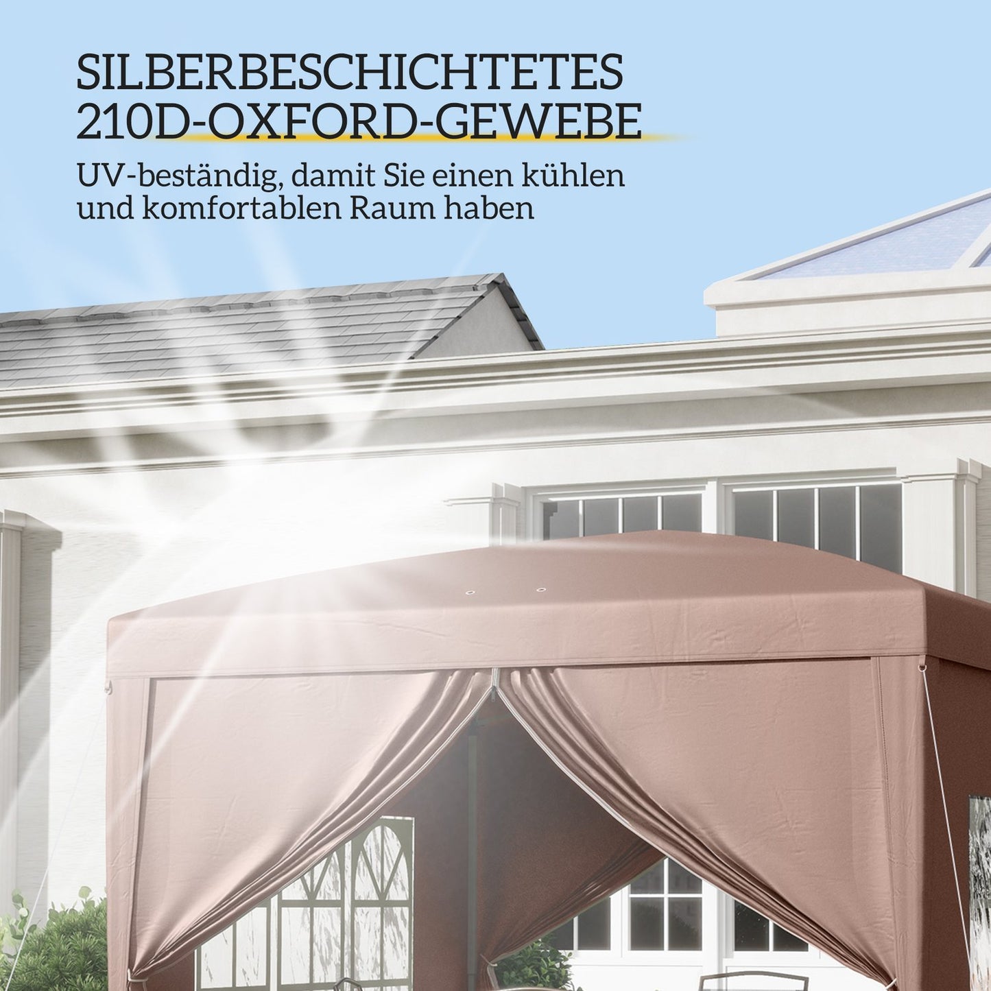 Pop-Up Gazebo 3x3m, UV protection, Water-repellent, Stable