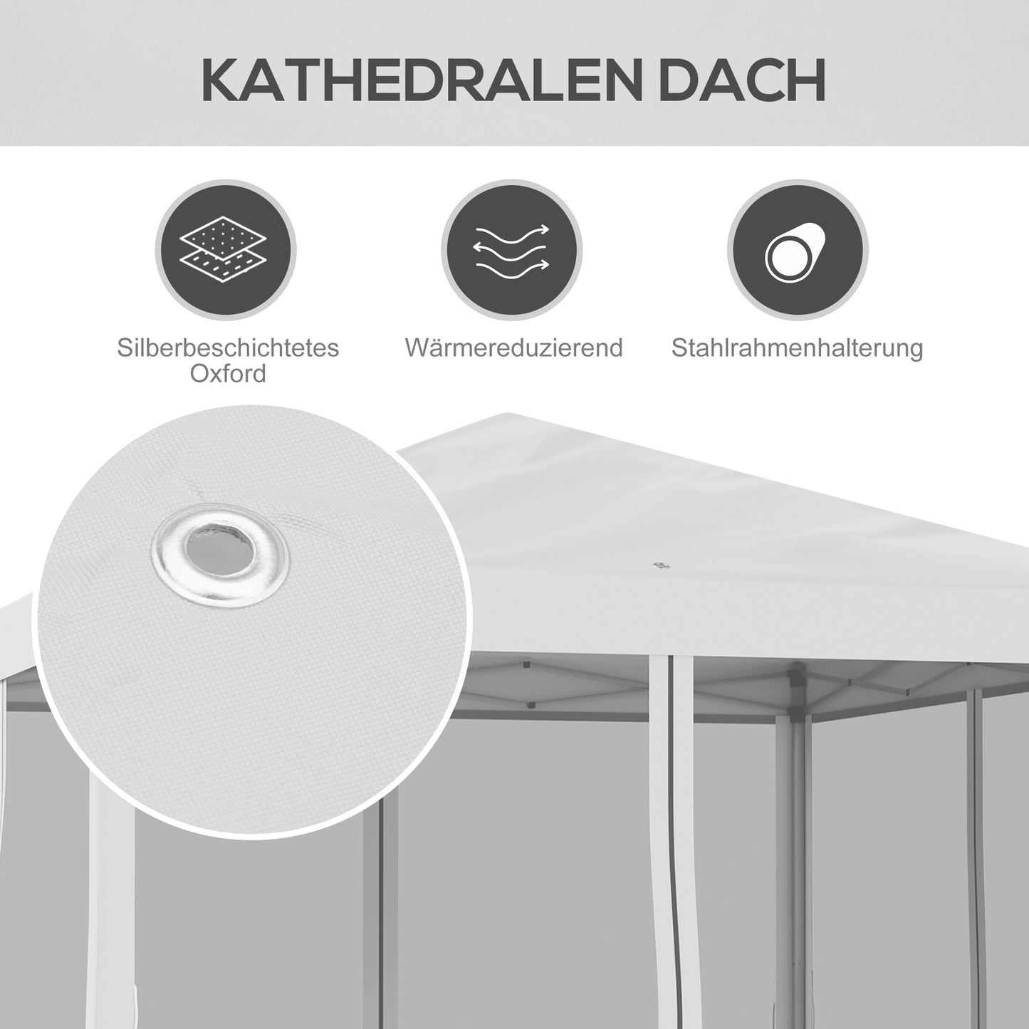 Water-repellent 3x3m Pop-Up Gazebo with UV protection