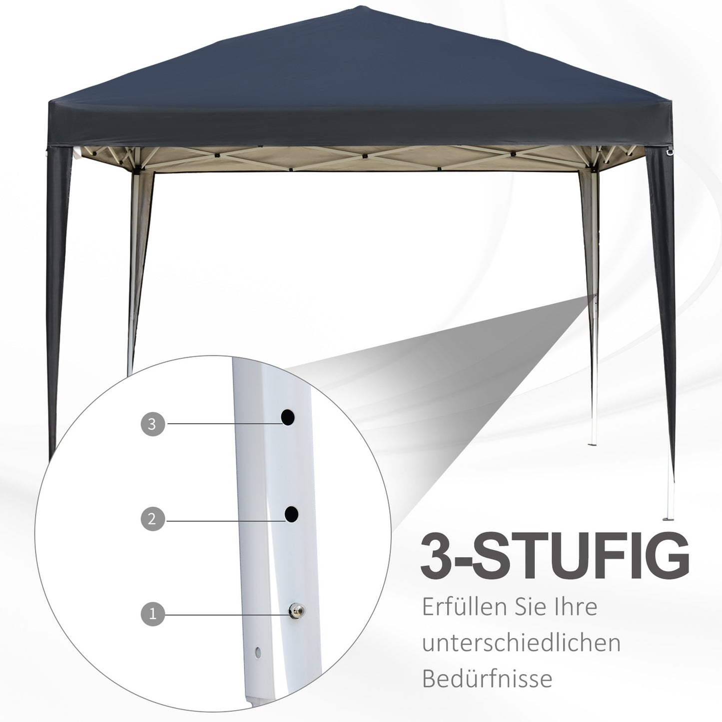 Pop-up gazebo, 3x3m, water-repellent, winter-proof, UV protection