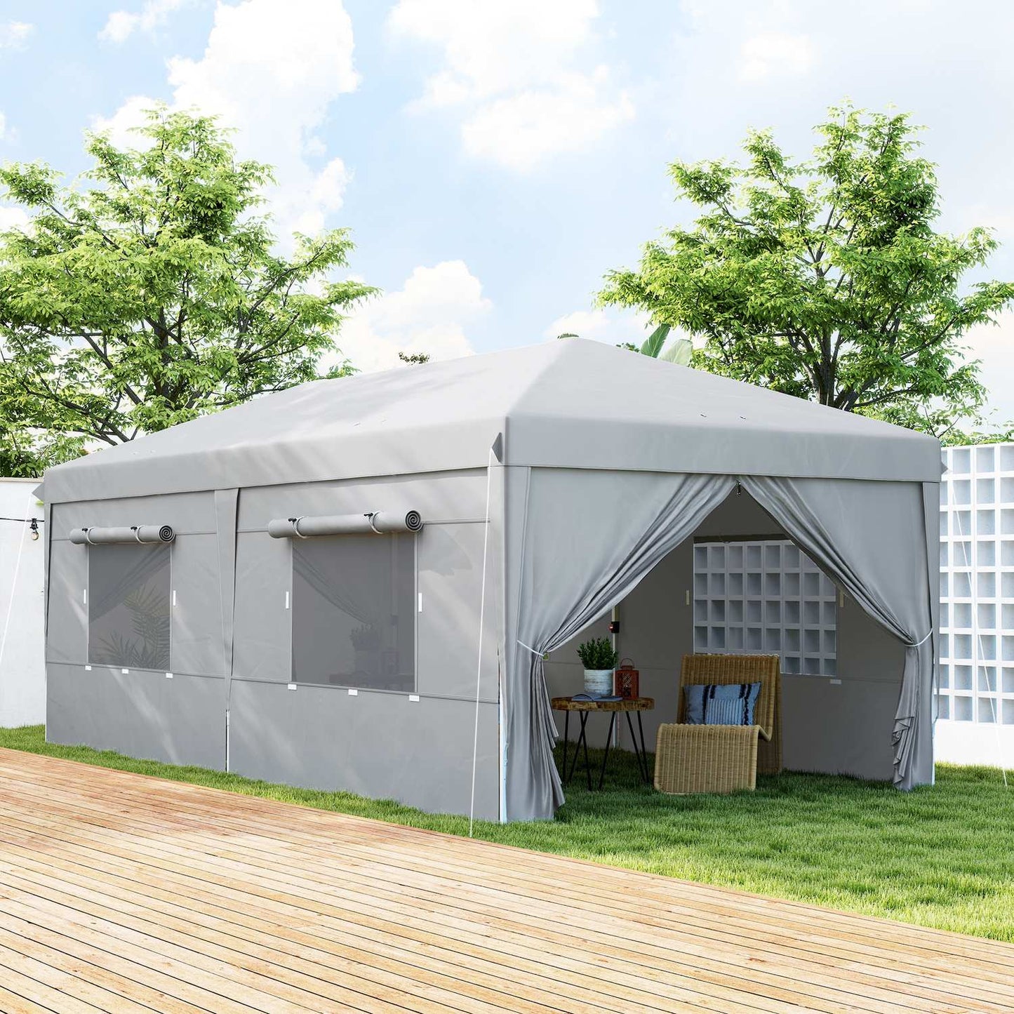 Pop-Up Gazebo 3x6m, water-repellent, UV50+ protection