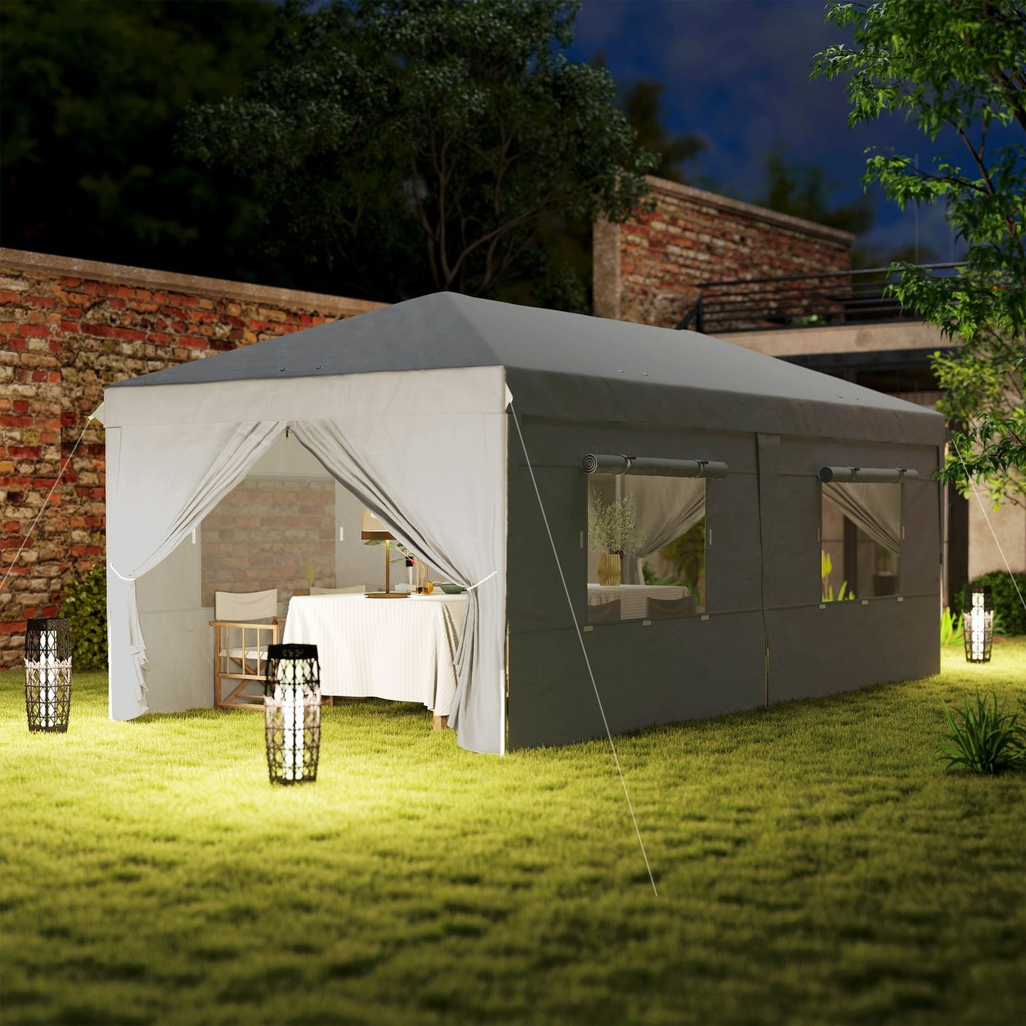 Pop-Up Gazebo 3x6m, water-repellent, UV50+ protection