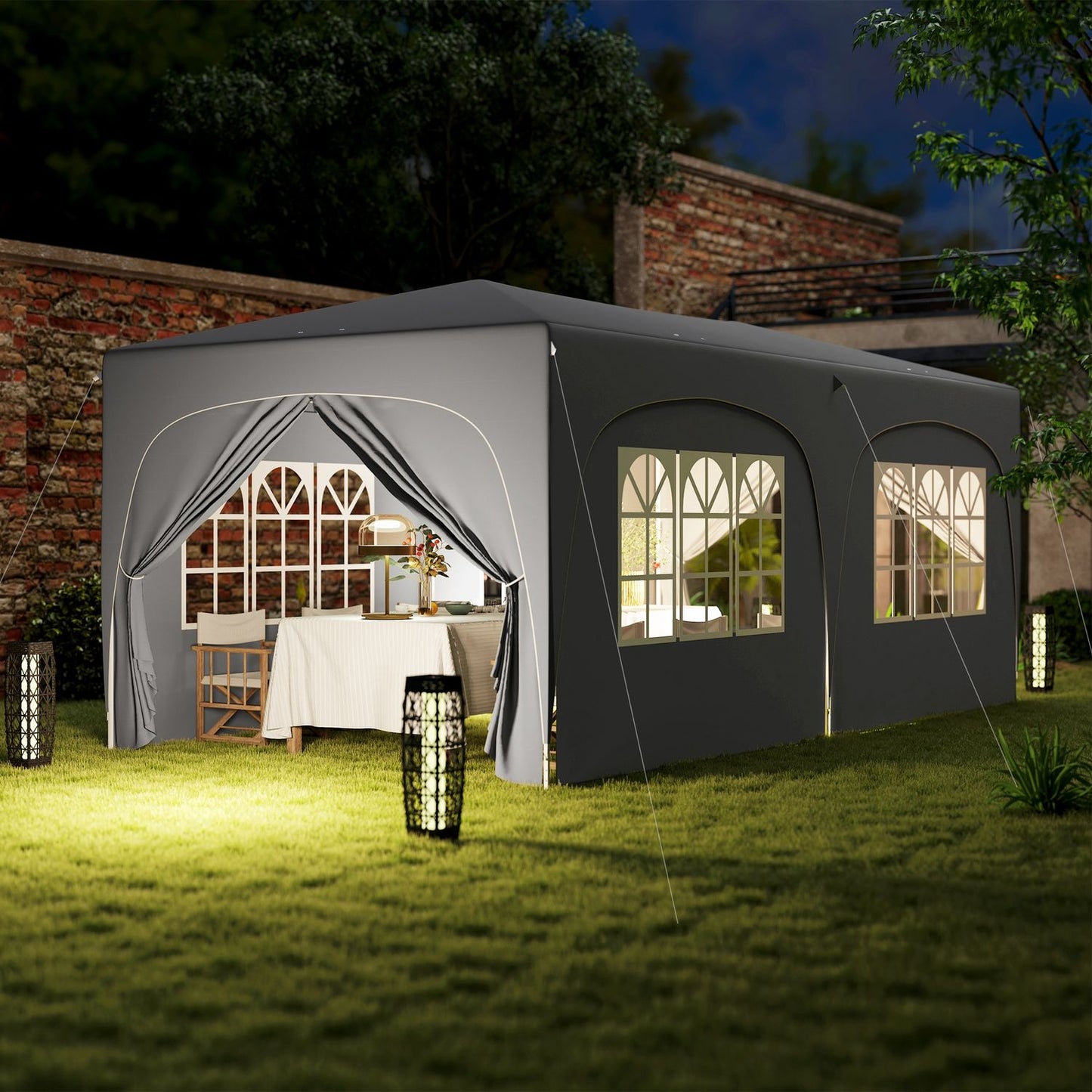 Pop-Up Gazebo 3x6m, water-repellent, UV 50+, foldable