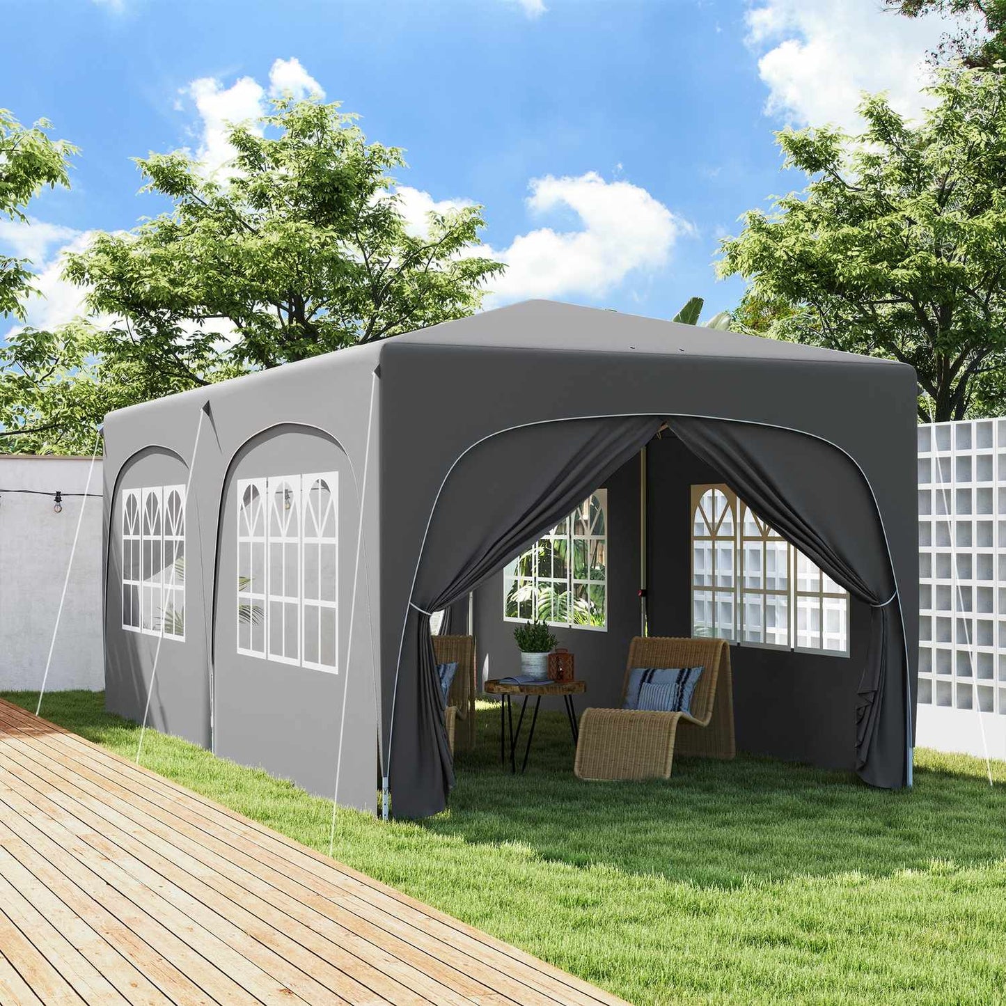 Pop-Up Gazebo 3x6m, water-repellent, UV 50+, foldable