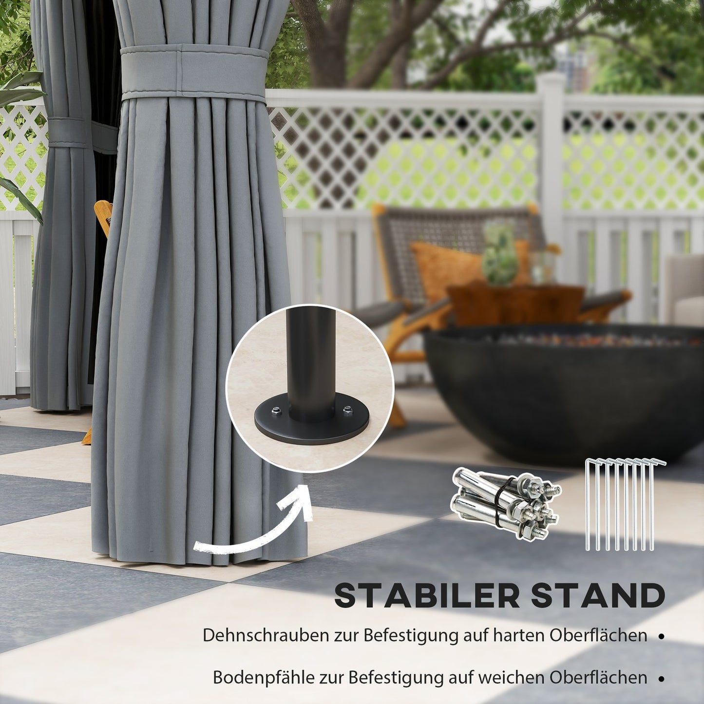 Dark gray 3x3m Metal Gazebo - Water resistant, stable