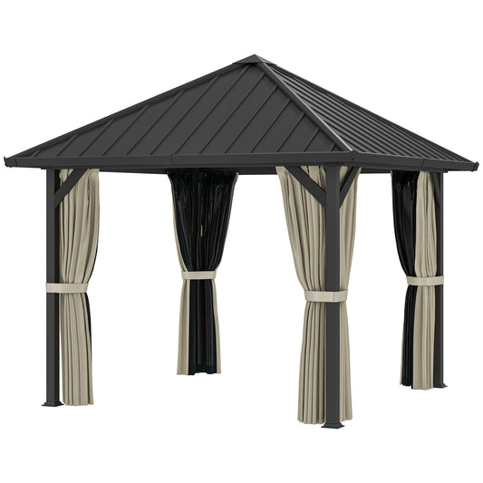 Dark gray Metal Gazebo, 3x3m, Waterproof & Winterproof