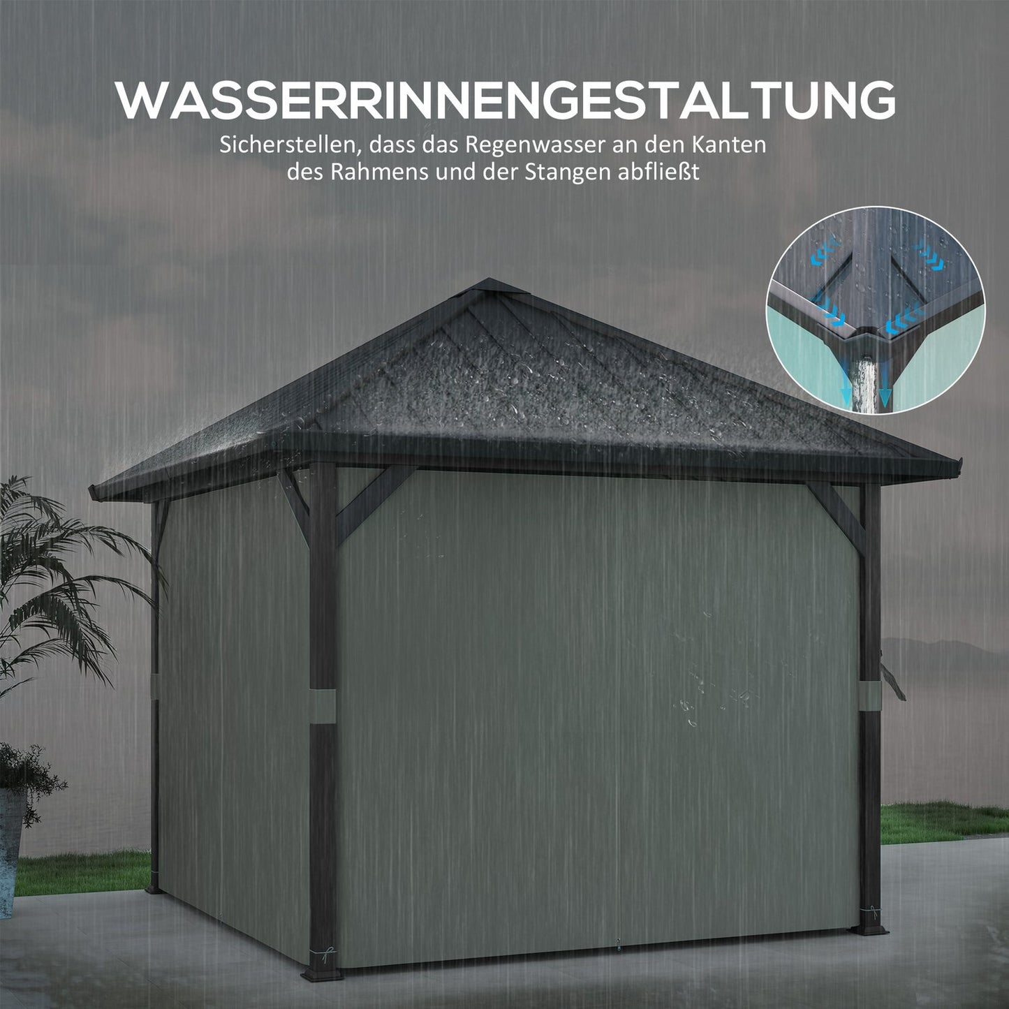 Dark gray Metal Gazebo, 3x3m, Waterproof & Winterproof