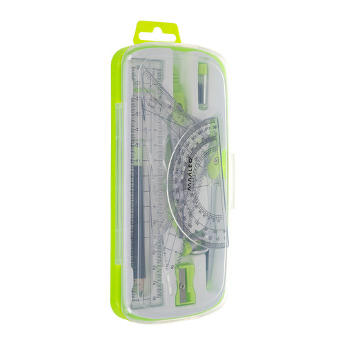 Geometric Drawing Set, 10 Pieces, Ruler & Compass