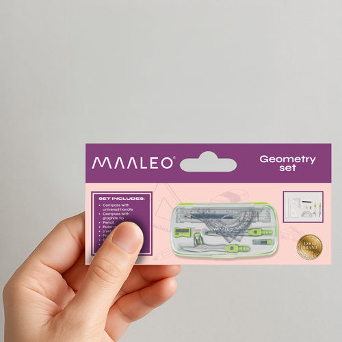 Geometric Drawing Set, 10 Pieces, Ruler & Compass
