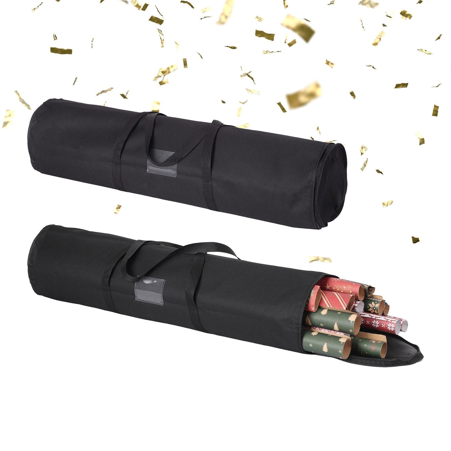 Gift Wrap Storage Bags, Set of 2 with Handles