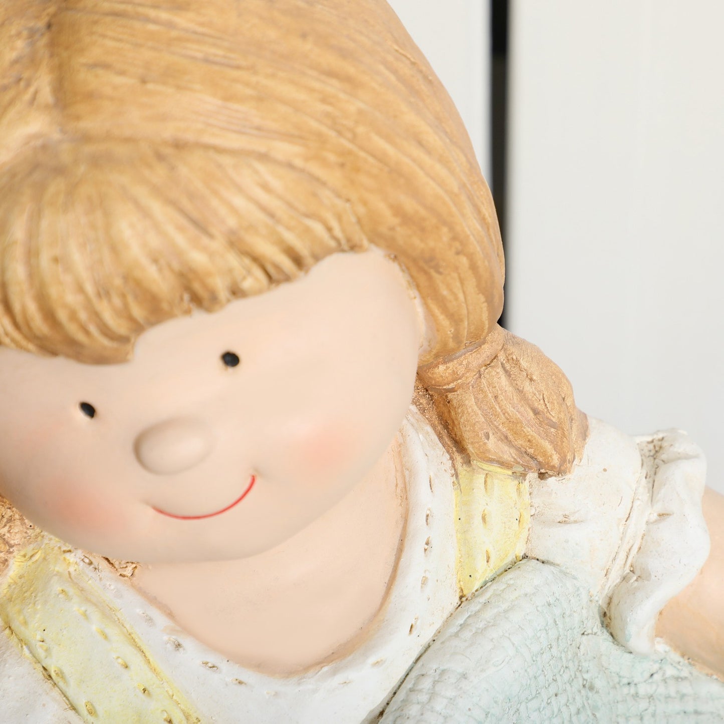Weatherproof garden statue, 45 cm girl with hat ornament