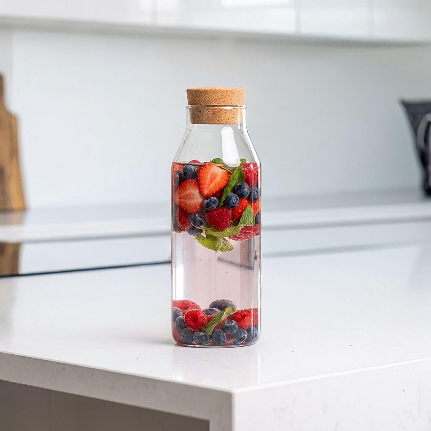 Glass Carafe with Cork Lid – Heat & Cold Resistant