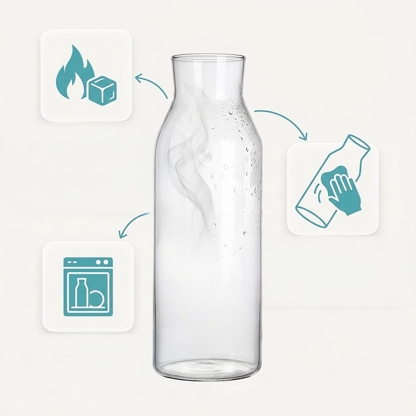 Glass Carafe with Cork Lid – Heat & Cold Resistant