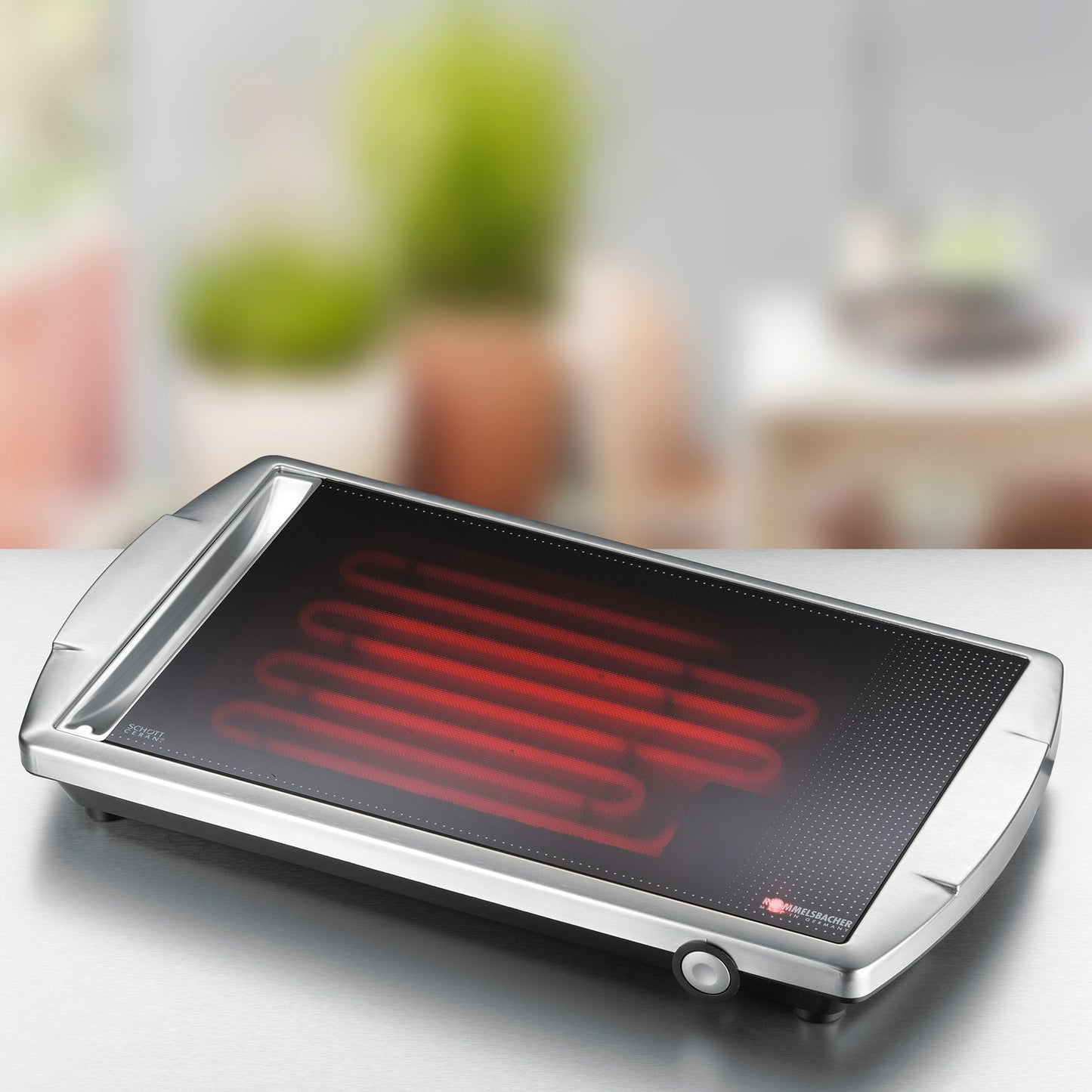 Glass Ceramic Grill, 2000W, Stainless Steel, 36x27 cm