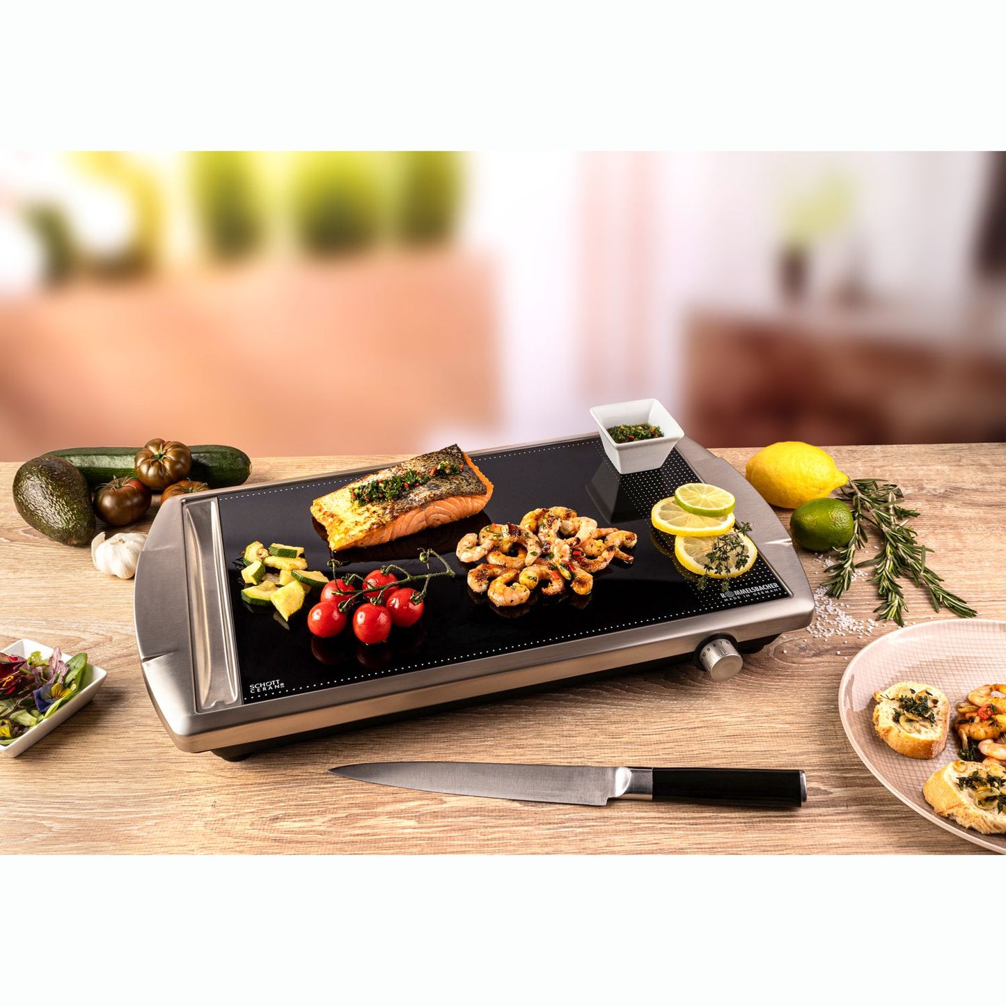 Glass Ceramic Grill, 2000W, Stainless Steel, 36x27 cm