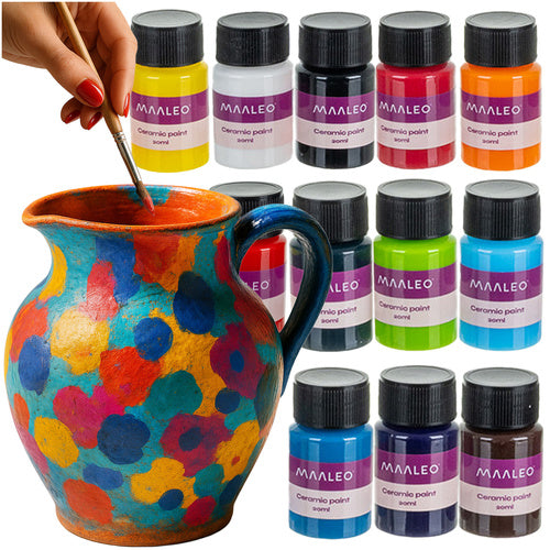 Glass & Ceramic Paint Set, 12 Colors, Oven-Safe