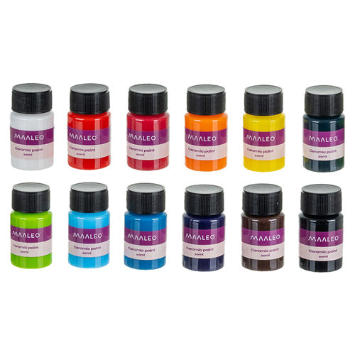 Glass & Ceramic Paint Set, 12 Colors, Oven-Safe