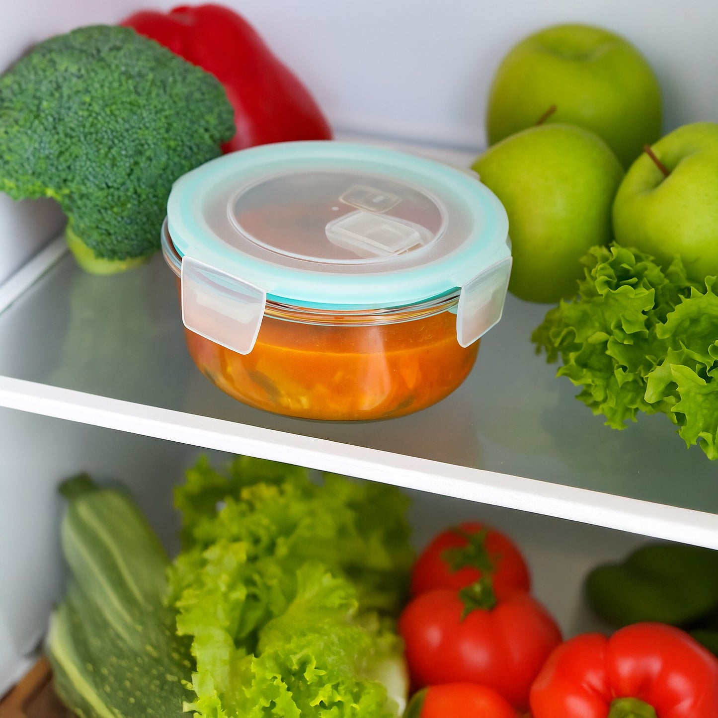 Glass Food Storage Containers with Airtight Lids, Set of 3